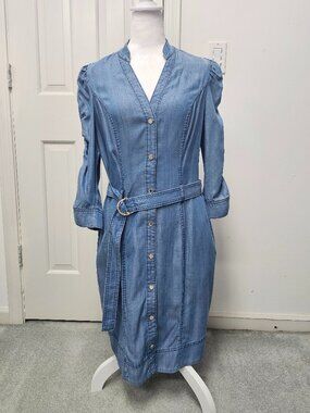 White House Black Market Soft Silky Denim look Dress